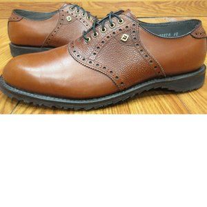 FOOTJOY SPIKELESS LEATHER OXFORD GOLF SHOES BROWN Sz 8 1/2 C